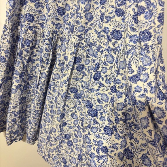 Old Navy Womens Blue White Floral Toile Smocked Tiered Midi Dress NWT Large - Picture 11 of 16